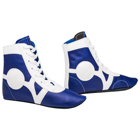 Купить Обувь для самбо SM-0102, кожа, синий Rusco в Ижевске 