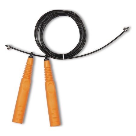 Купить Скакалка высокооборотная Кроссфит стальной шнур в оплетке 2.9 м чёрно-оранжевая в Ижевске 